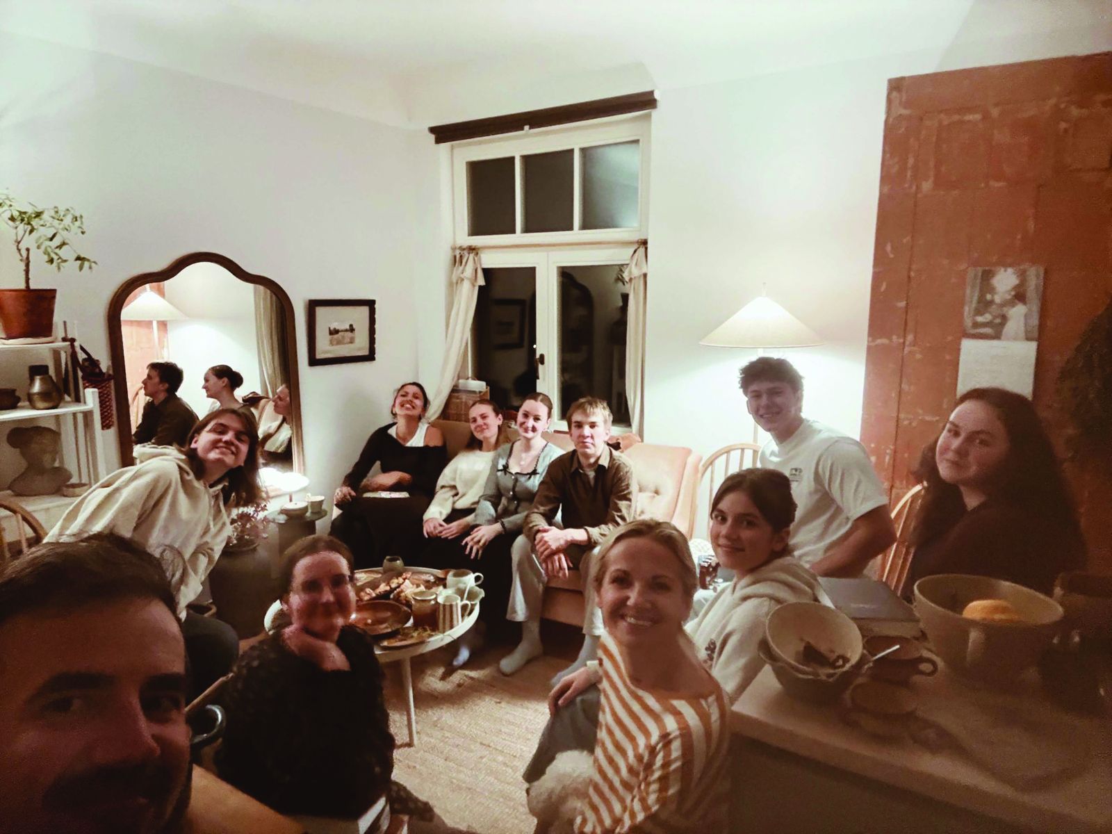 Young people gathered in our living room in Cēsis